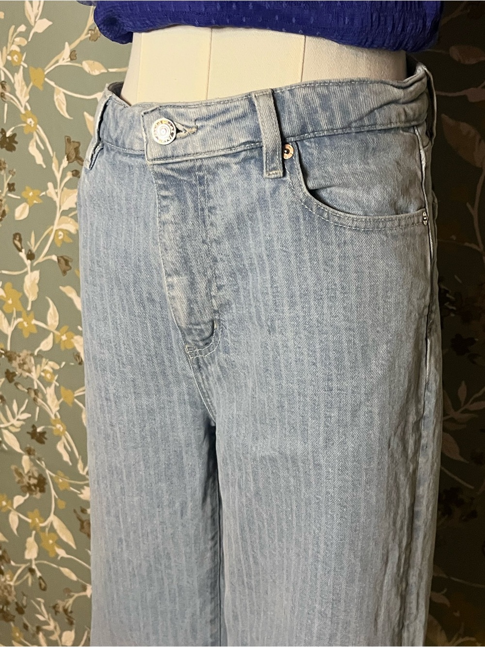 FRAME Denim Wide Pin Stripe Wide Leg Size 27 - Picture 6 of 10